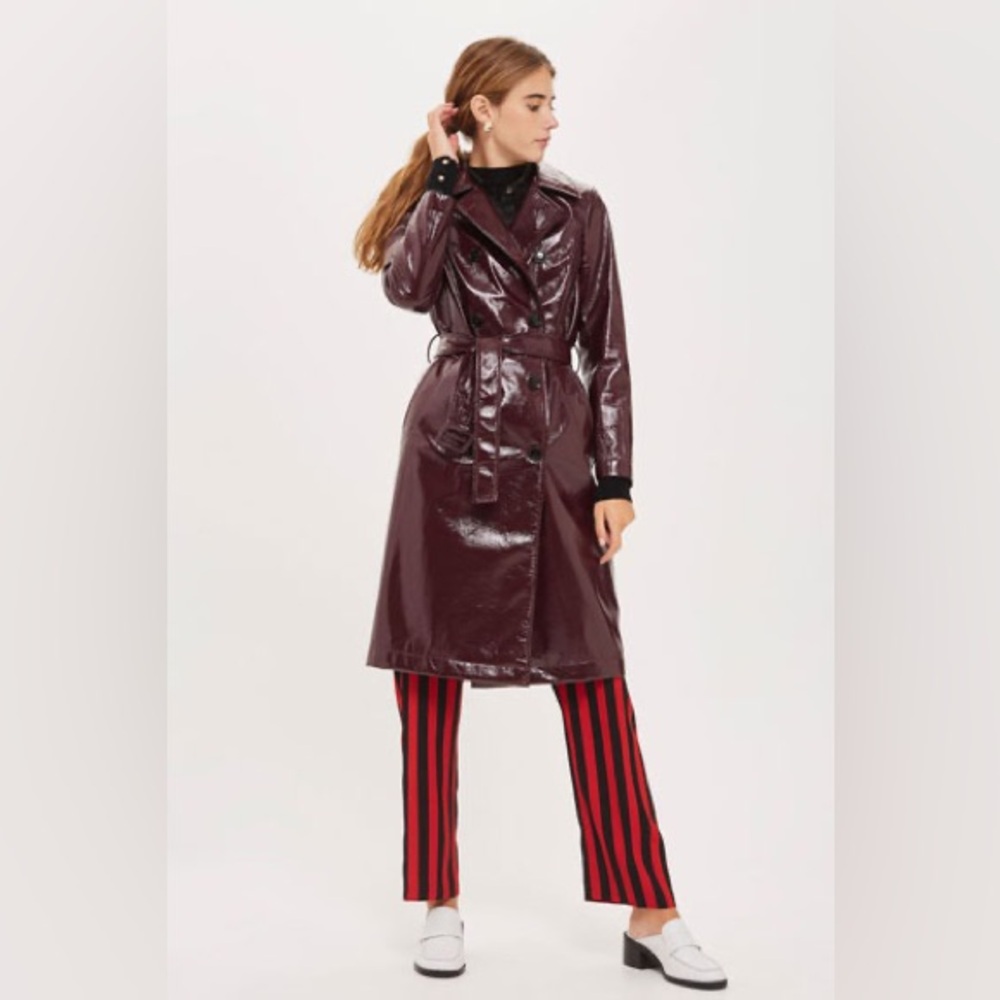 Topshop Retro vinyl trench coat
